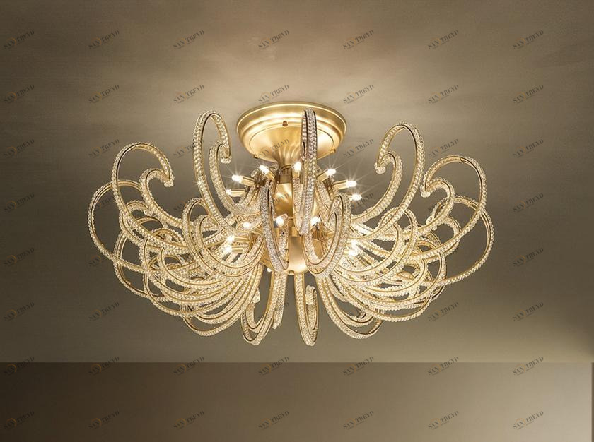 Masiero Потолочный светильник из металла с кристаллами Cristalis sun-id-1406323