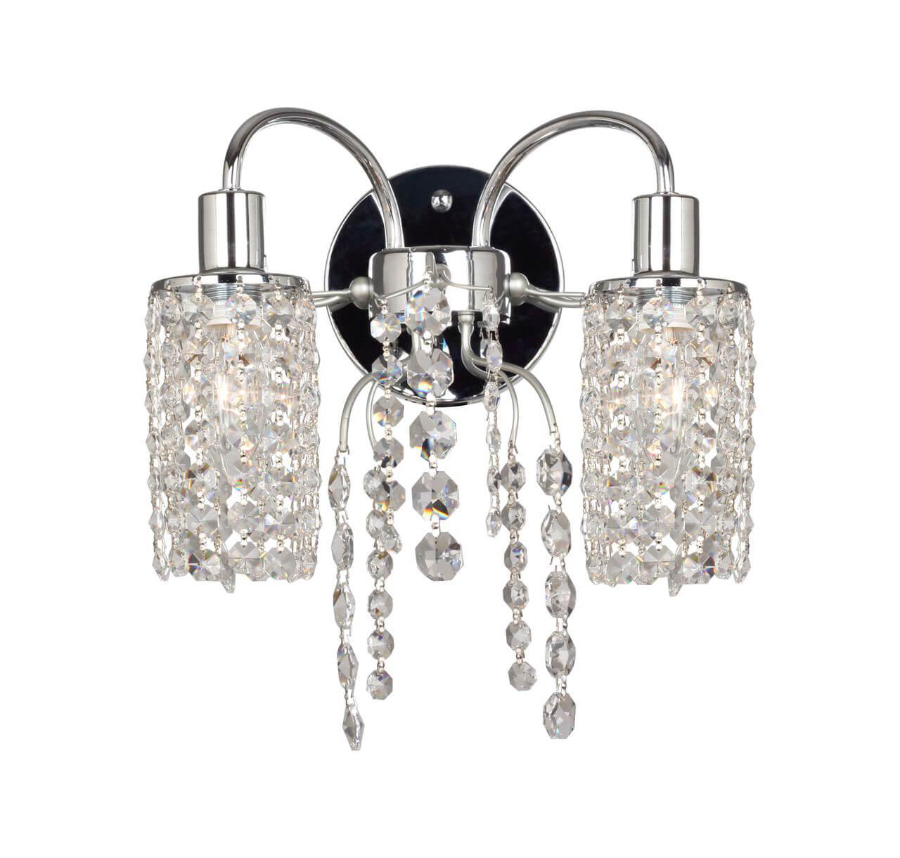 Бра хрустальное на 2 лампы хром Caesar 2638-2W FAVOURITE CAESAR 00-3931803 Прозрачный;хром - Вид №1