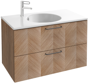 EB2523-R9-E10 Тумба под столешницу 90 см, 2 ящика, черная ручка JACOB DELAFON ODÉON RIVE GAUCHE