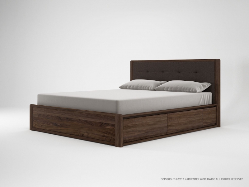 441_866 Двуспальная кровать с тканевым изголовьем Karpenter Circa17 - Вид №1
