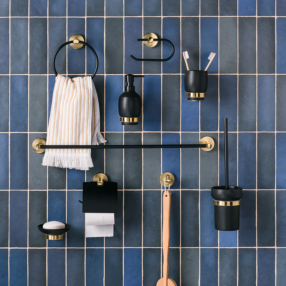 Стакан для зубных щеток Moroshka Oro Nero металл цвет чёрный/золотой STLM-2112045 - Вид №4