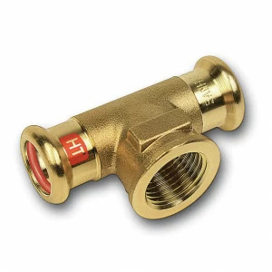 1131304212 SANHA 13130G пресс-фит. солн., бронза, тройник ВПр-ВР-ВПр 42x1/2x42 мм