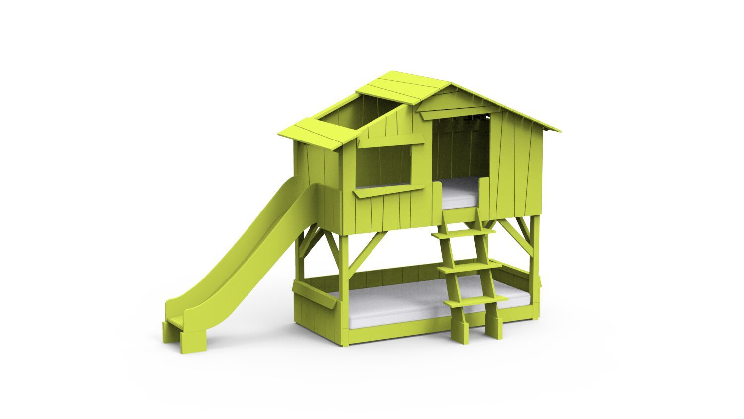 МДФ двухъярусная кровать с горкой Mathy by Bols TREEHOUSE BEDS &amp ARCH-00072798 - Вид №27