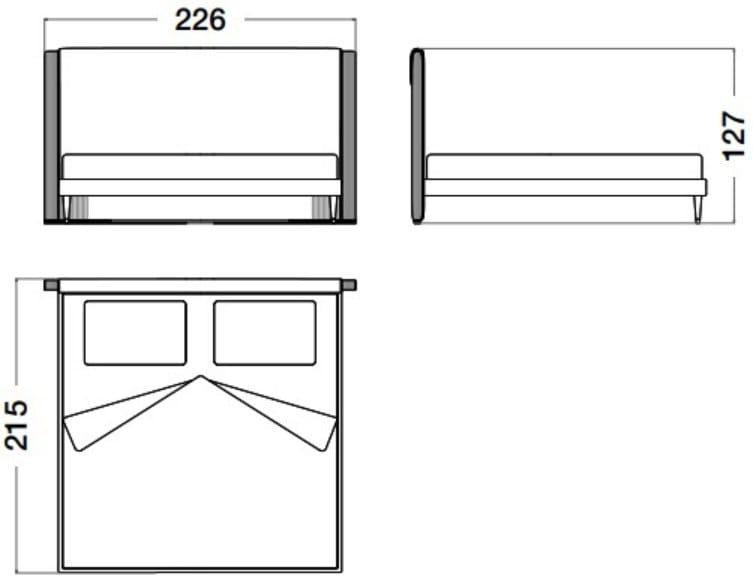 Двуспальная кровать из ткани с мягким изголовьем CPRN HOMOOD Cocoon ARCH-00087068 - Вид №4