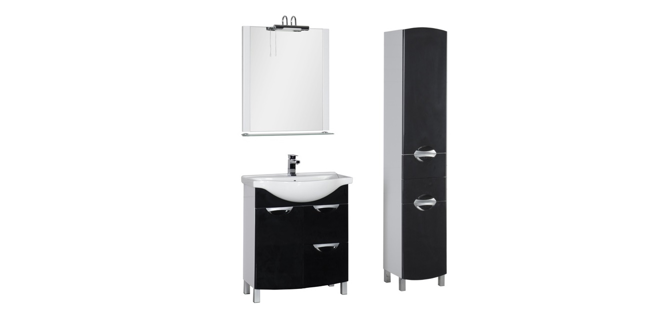 Комплект мебели Aquanet Асти 75 б\к черный (2 ящика) 00178431 - Вид №1