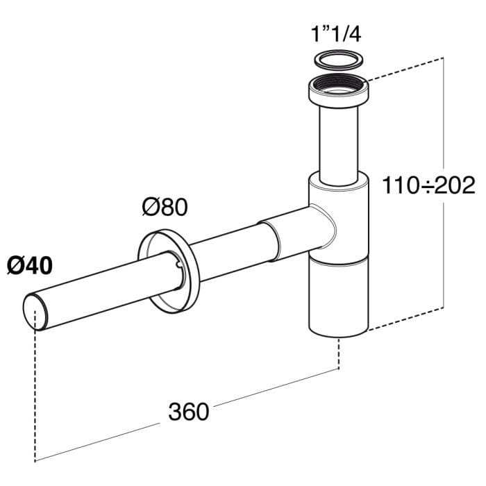 Хромированный сифон для раковины ABS Redi Nicoll ARCH-00074657 - Вид №2