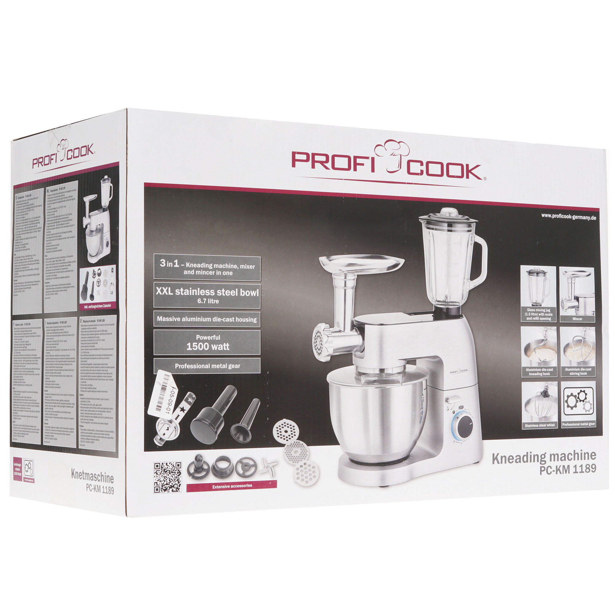 8195802 Кухонная машина Profi Cook PC-KM 1189 серебристый ProfiCook STDN-0118772 - Вид №14