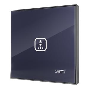 02301 Электронное сенсорное управление душем для подачи холодной или температурно-подготовленной воды, цвет стекланной крышки REF 7016 тёмно-серый, подсветка белая, 24 В SANELA