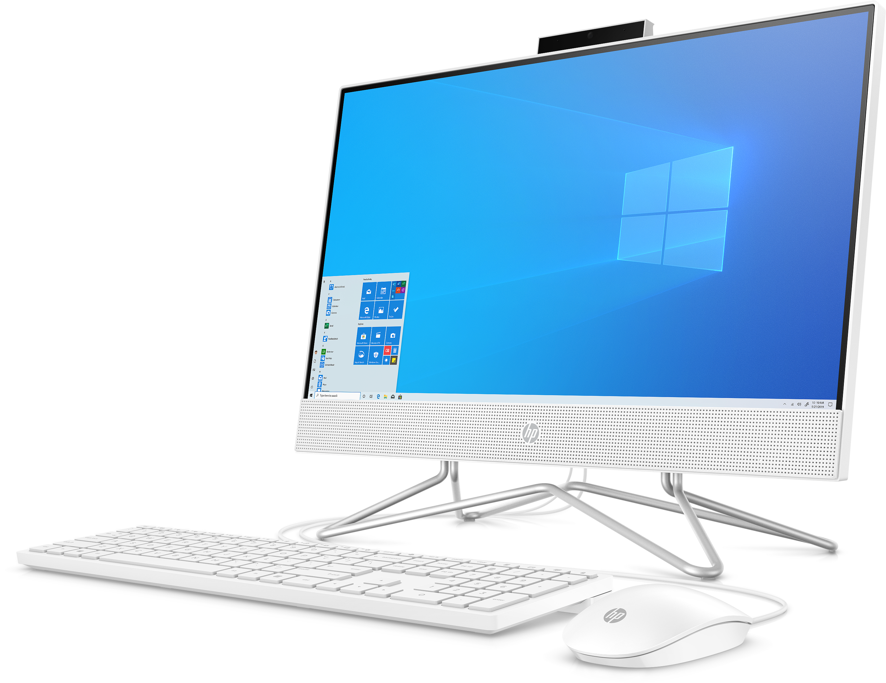 36T68ES#ACB 200 g4 aio 21,5" nt 21.5"(1920x1080 (матовый))/intel pentium silver j5040(2ghz)/4096mb/128ssdgb/nodvd/wifi/war 1y/w7pro64entry + snow white, spec HP Santreyd  - Вид №1