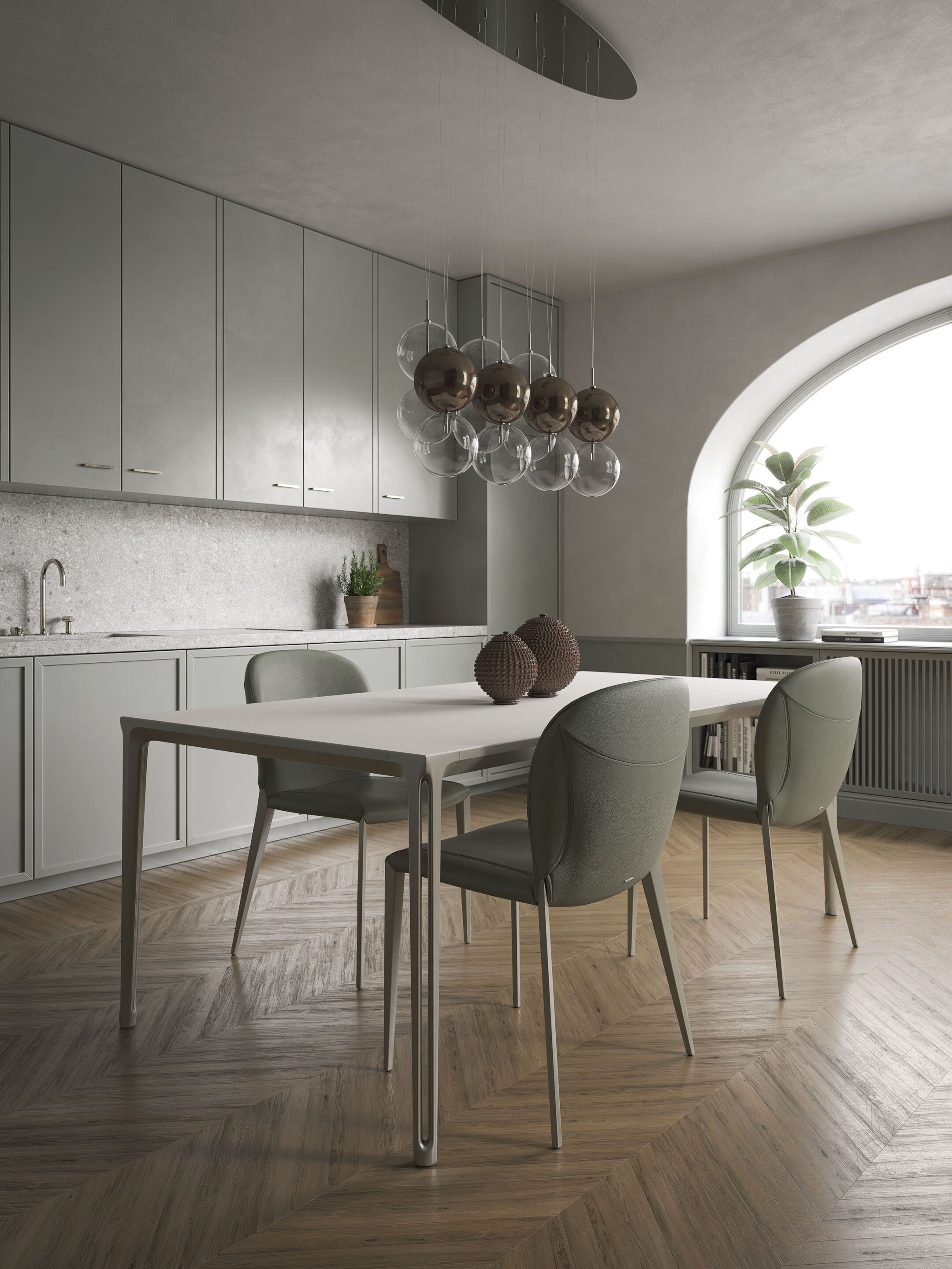 Прямоугольный стол из алюминия и стекла Cattelan italia BOULEVARD ARGILE ARCH-00066494 - Вид №3