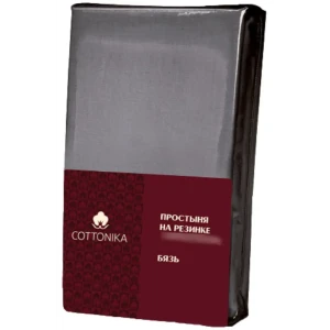 Простыня Cottonika Гамма А 180x200x20 см бязь на резинке темно-серый