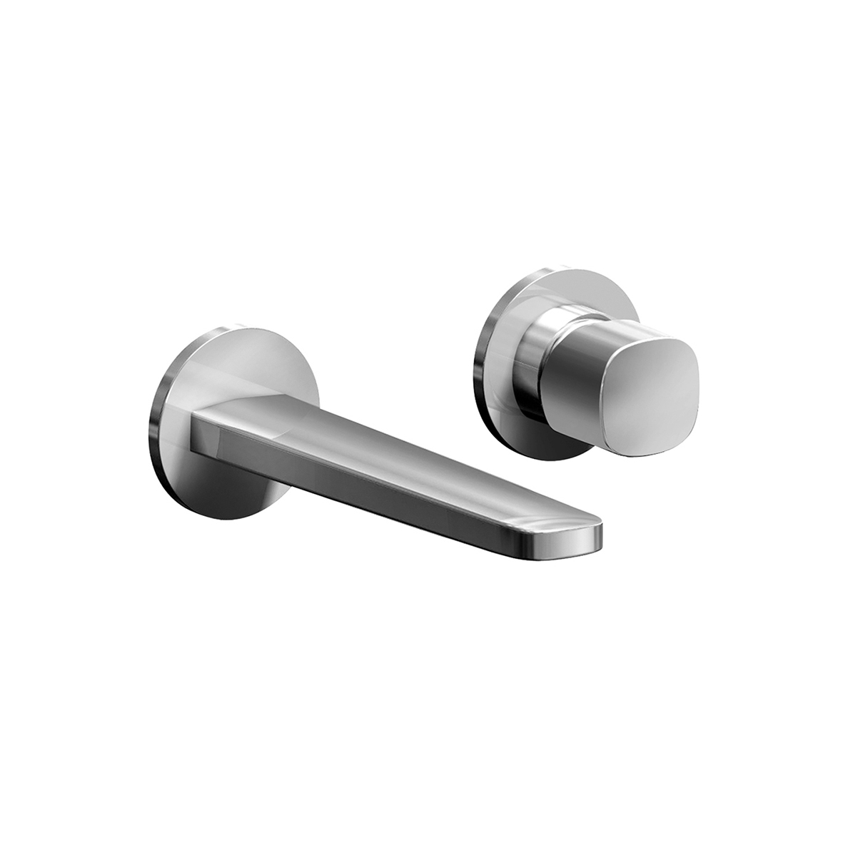 M011B+M011A  Смеситель из стены для раковинывылет 19 см ручка ограничитель потока воды до 5 л/мин при 3 бар впуски 1/2'' без донного клапана Fantini Rubinetti LAMÉ LAME