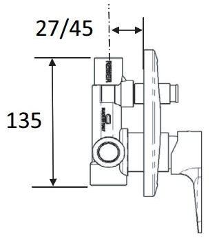 Rubinetterie Mariani Смеситель для душа с переключателем Artic 173-at - Вид №1