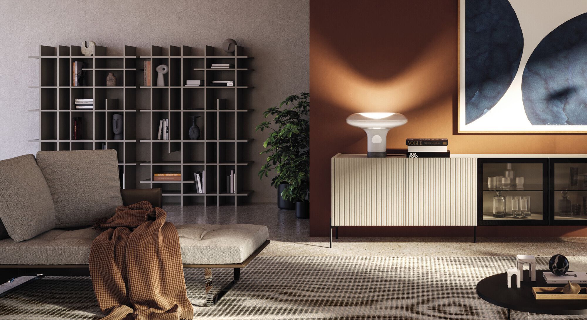 Деревянный настенный книжный шкаф Devina Nais RITMO ARCH-00125411 - Вид №1