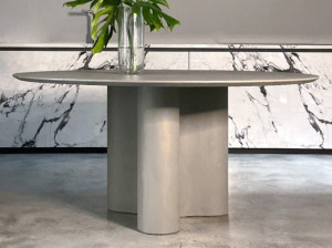 Бетонный круглый обеденный стол