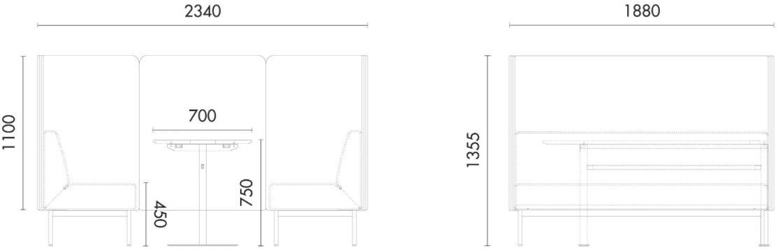 Grado Design Офисный островок из ткани для встреч Modo Mod-sf-pd-4s - Вид №2