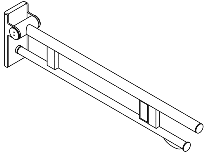900.50.11640 Двойной шарнирный опорный рельс, конструкция a HEWI Stützen  - Вид №2