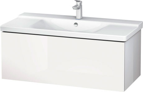 LC615004343 Тумбочка подвесная L-Cube #LC6150 1020 x 481 мм Базальт матовый, декор Duravit - Вид №2