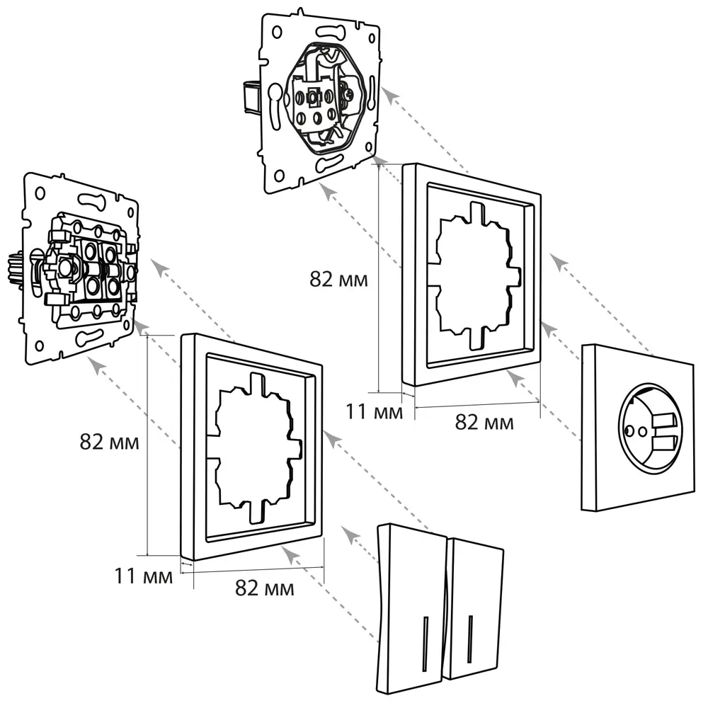 Рамка для розеток и выключателей Lezard Zima 1 пост цвет слоновая кость STLM-2044736 - Вид №5
