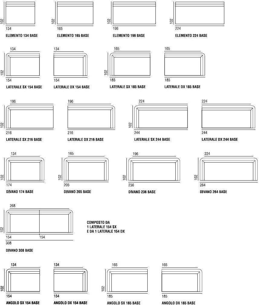 Verzelloni Модульный тканевый диван Lyndon sun-id-1436684 - Вид №8