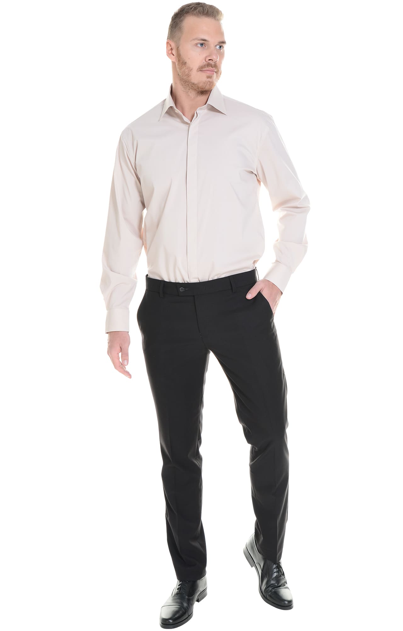 62438 Рубашка мужская  beige El-Risto  Корпоративная одежда  размер 40/170-176  - Вид №6