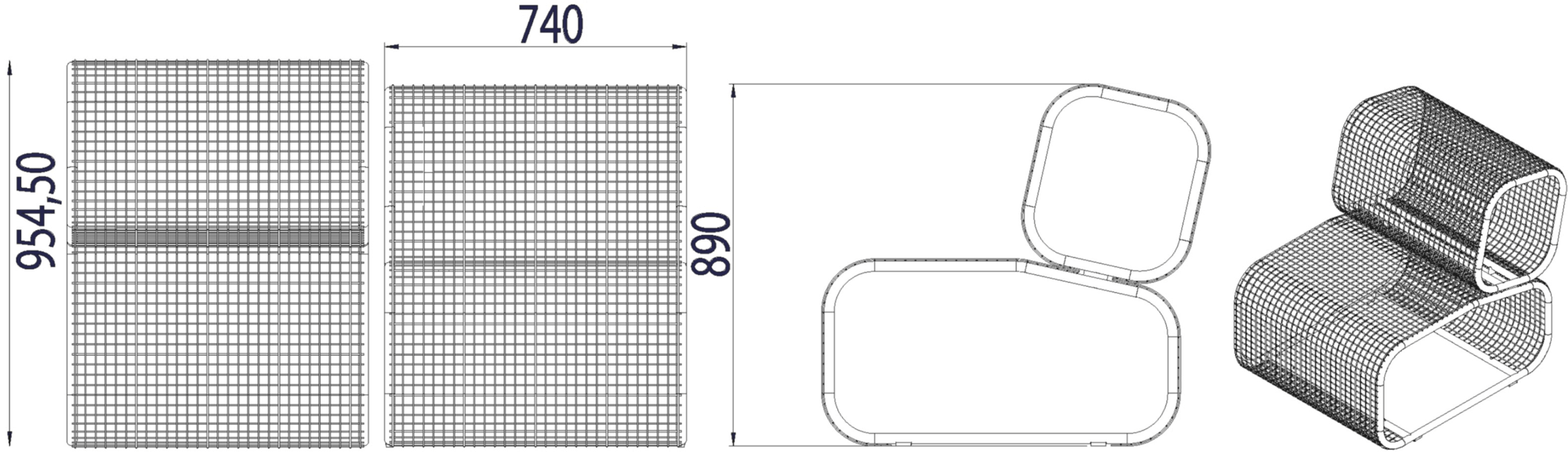 Nola Industrier Модульное модульное кресло из алюминия  U12-60  - Вид №5