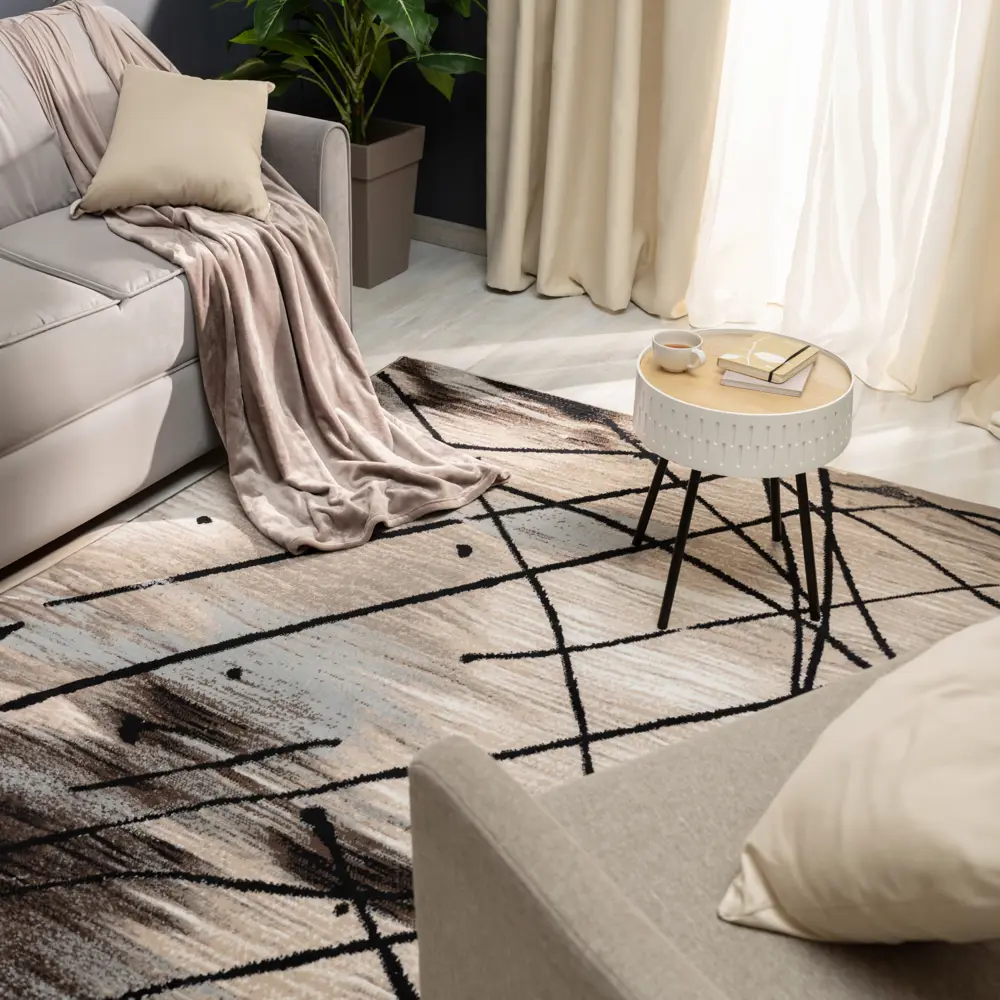 Ковер полипропилен Скай L018 150х190 см цвет бежевый MERINOS STLM-2066894