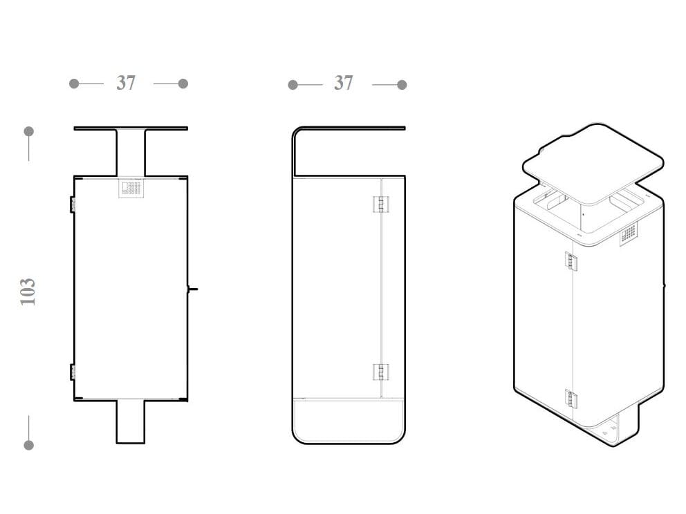Корзина для мусора с деревянным покрытием DIMCAR ARCH-00079106 - Вид №1