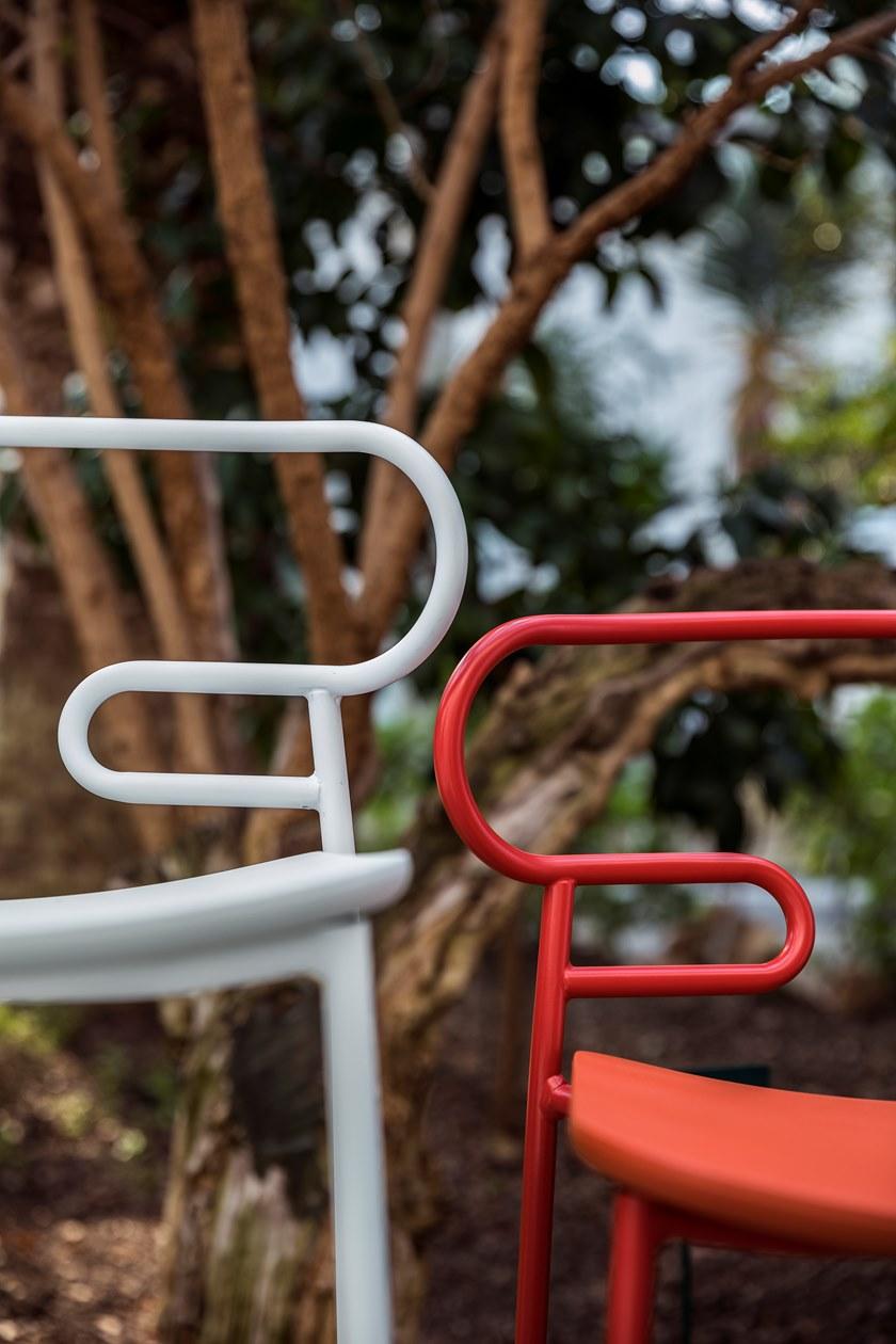 TrabA' Табурет из металла и полиуретана с подставкой для ног Genoa 0049-met-pu - Вид №7