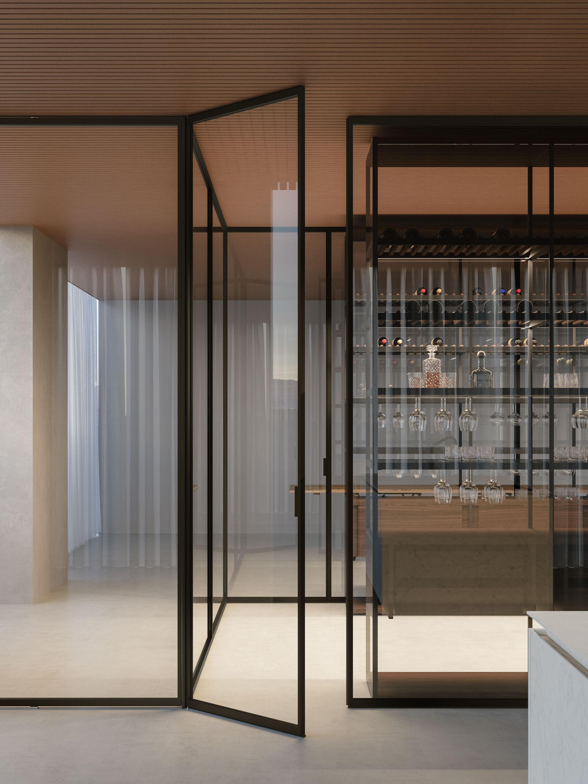 Система каркасных стеклянных панелей и распашных дверей ADL MYROOM ARCH-00132209 - Вид №4