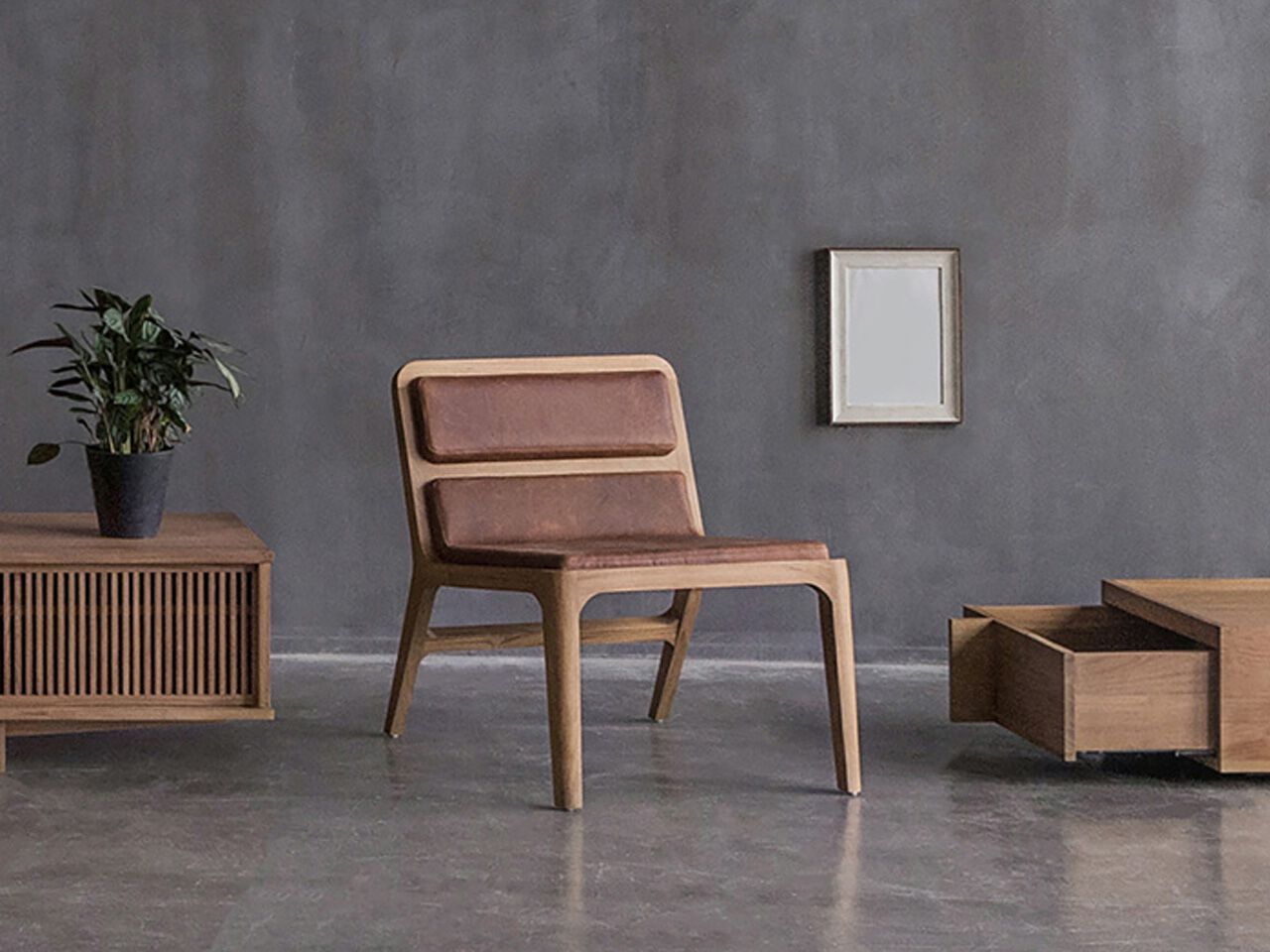 Кресло из цельного дерева и кожи Air Division ARCH-00080081 - Вид №4