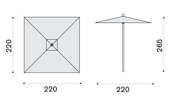 Квадратный зонтик из акриловой ткани Ethimo ARCH-00152016 - Вид №7