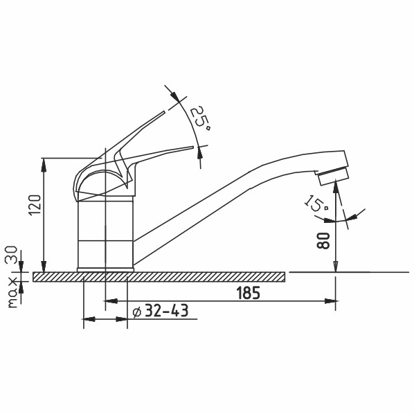 40-02/N Echo  Смеситель для умывальника  ARGO kran 4002necho - Вид №1