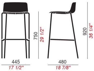 COLOS Высокий штабелируемый табурет из полипропилена Vesper sun-id-1400165 - Вид №2