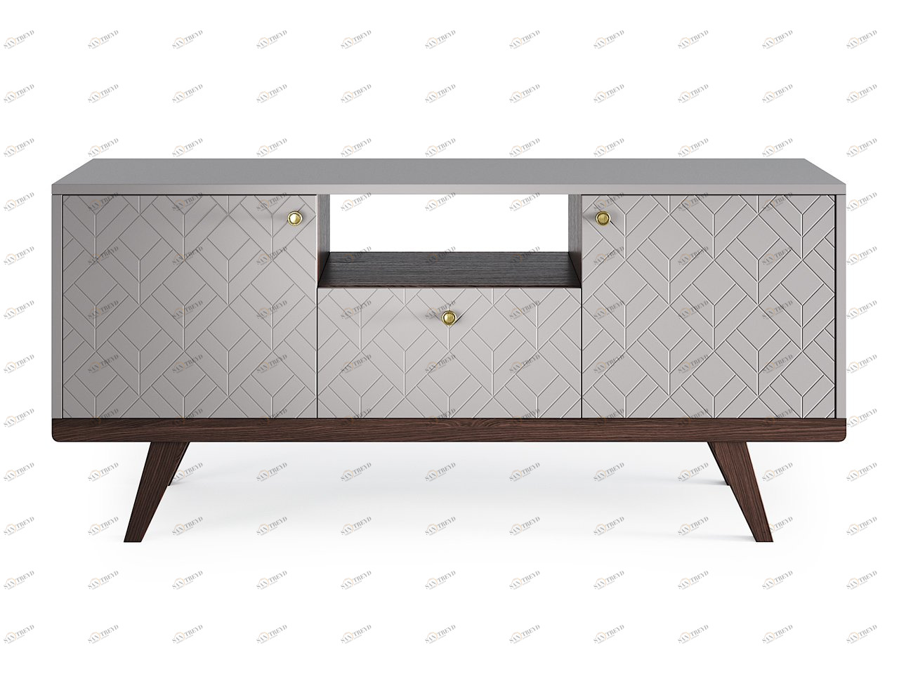 Тумба под телевизор с ящиком платиновая Thimon v2 THE IDEA  210265 Серый 