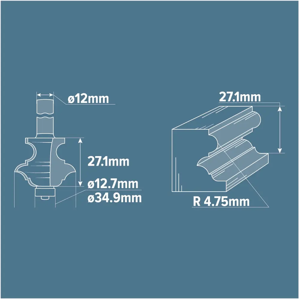 Фреза кромочная фигурная Brigadier D34.9 мм STLM-2194998 - Вид №4