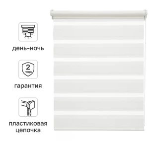 Штора рулонная день-ночь Inspire Peter 55x160 см белая White 0