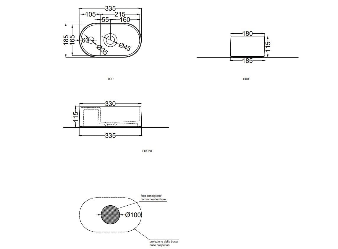 Керамическая овальная столешница Ceramica Cielo Les Petites ARCH-00061543 - Вид №2