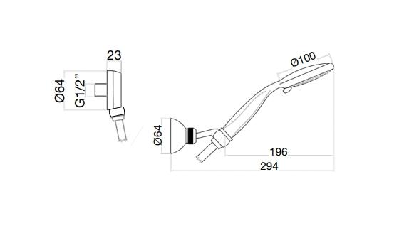 AC0489560 Душевой гарнитур , черный Webert #VALUE!  - Вид №1