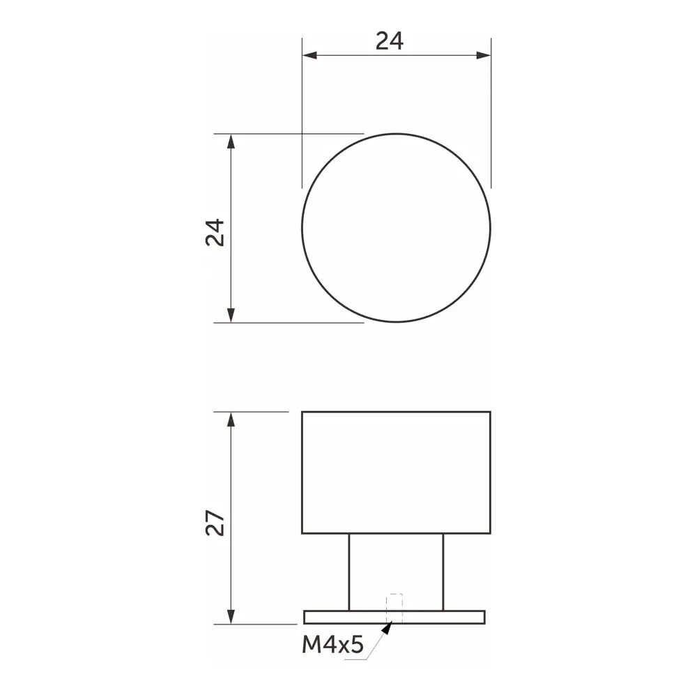 AKS Ина: мебельная ручка-кнопка в матовом никеле 88900452 STLM-1435341 - Вид №6