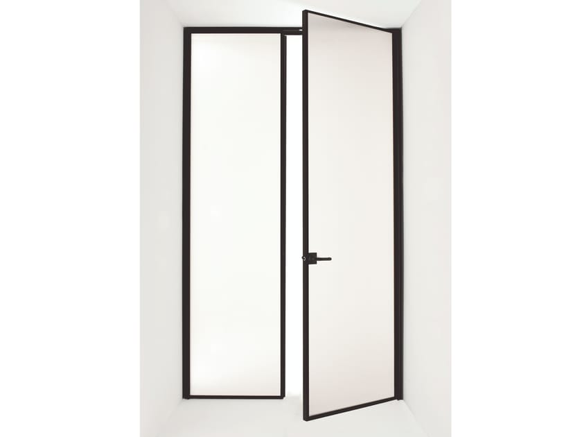 Стеклянная распашная дверь без поддельной рамы ALBED ARCH-00094036