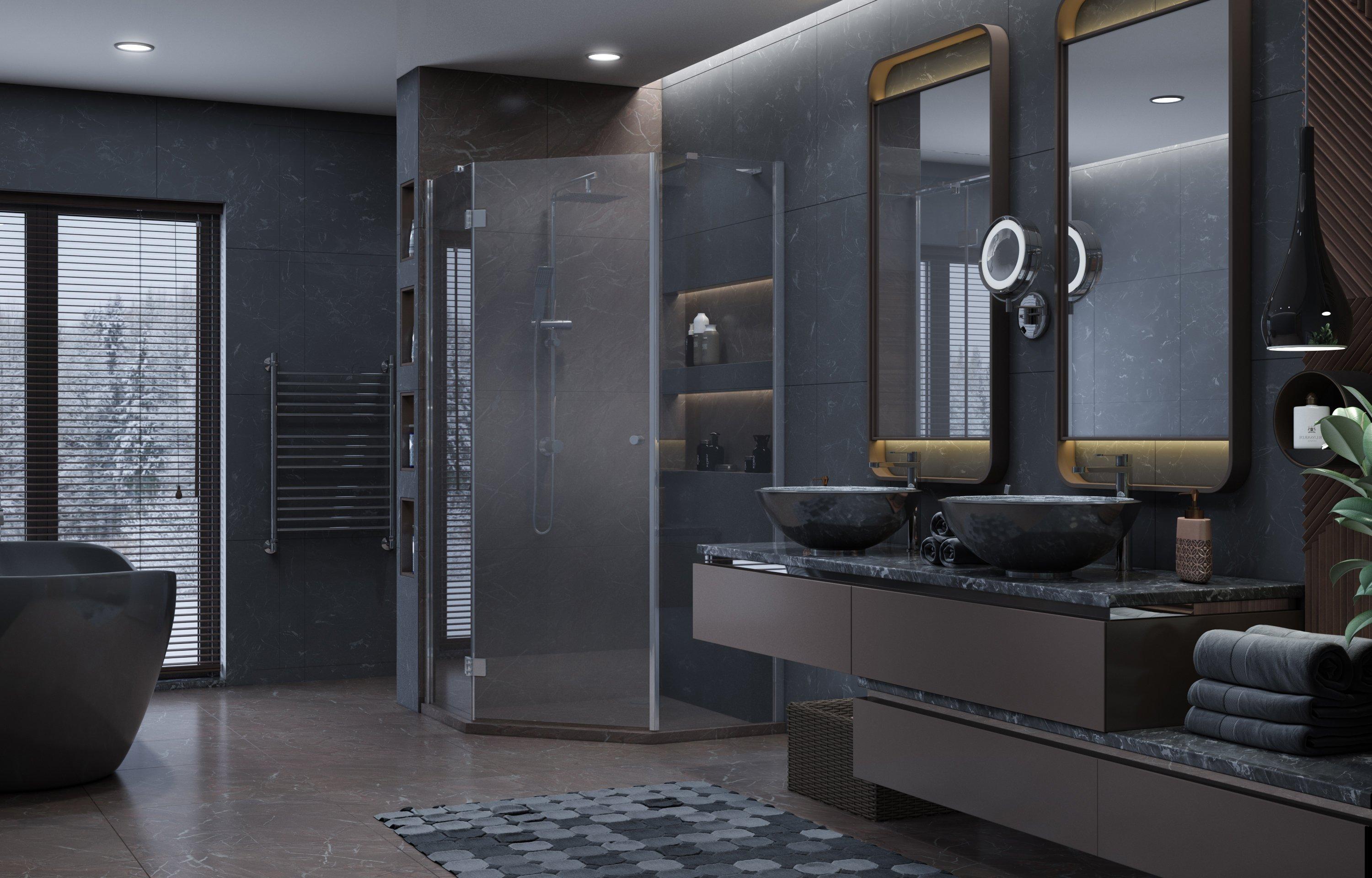 Душевое ограждение Ambassador Diamond 12011111L (900x900x2000), 1 место - Вид №1