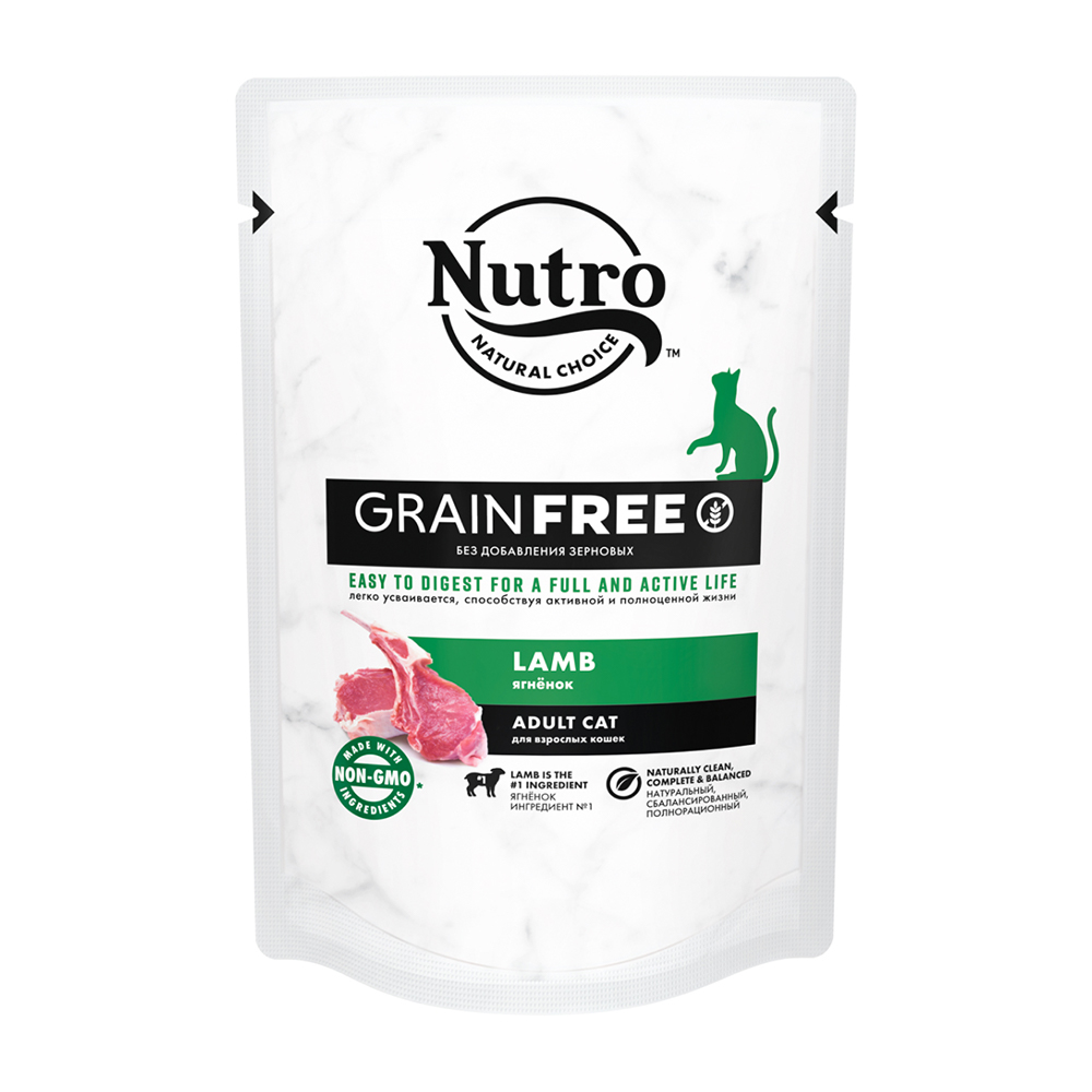ПР0059473 Корм для кошек Ягненок пауч 70г NUTRO 