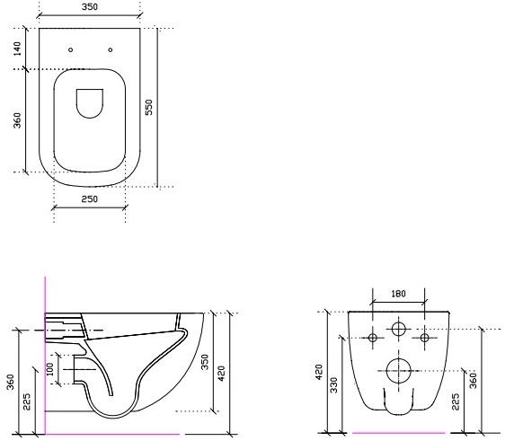 Подвесной унитаз настенный Белый Galassia PLUS DESIGN Италия sun-id-1354381 - Вид №1