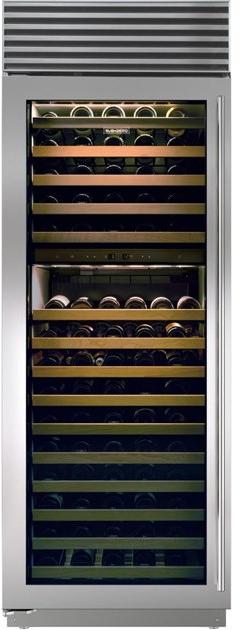 Sub-Zero Вертикальный винный шкаф из нержавеющей стали со стеклянной дверью класса а Cantine vino Icbbw-30  - Вид №1
