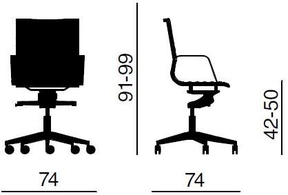 Quadrifoglio Стул для руководителя с низкой спинкой Diva soft sun-id-1501166 - Вид №1