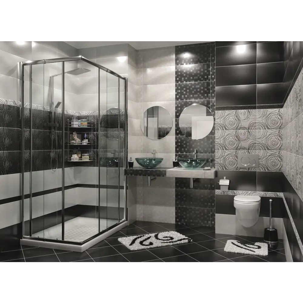 Коврик для туалета Узоры, 50х50 см, цвет белый АКВАЛИНИЯ ворс STLM-2124815 - Вид №3