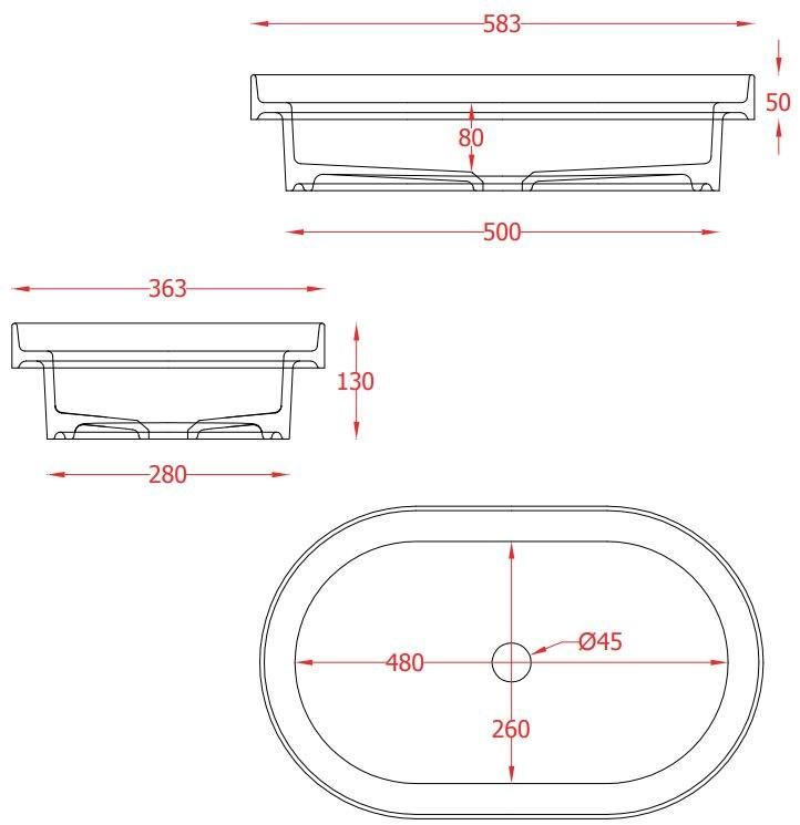 Tfl033 Встроенная раковина под столешницу овальная ArtCeram Fuori scala - Вид №4
