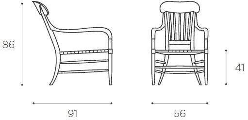 EPÒNIMO Кресло из вишневого дерева с подлокотниками  He001  - Вид №5