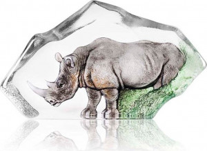 10666135 MALERAS Скульптура MALERAS "Носорог", 19см, хрусталь Хрусталь